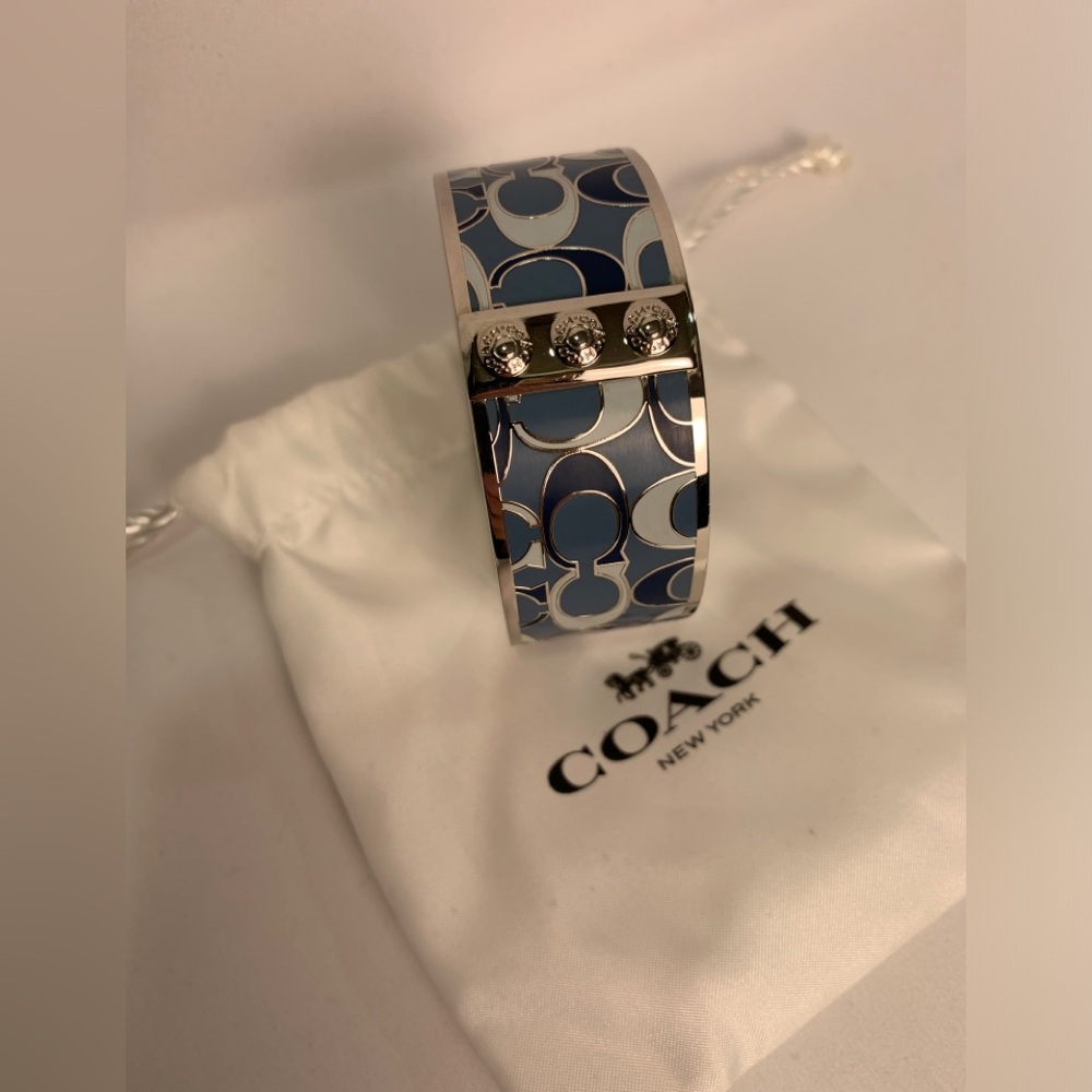 Coach Blue Silver Bangle Bracelet - Picture 5 of 10